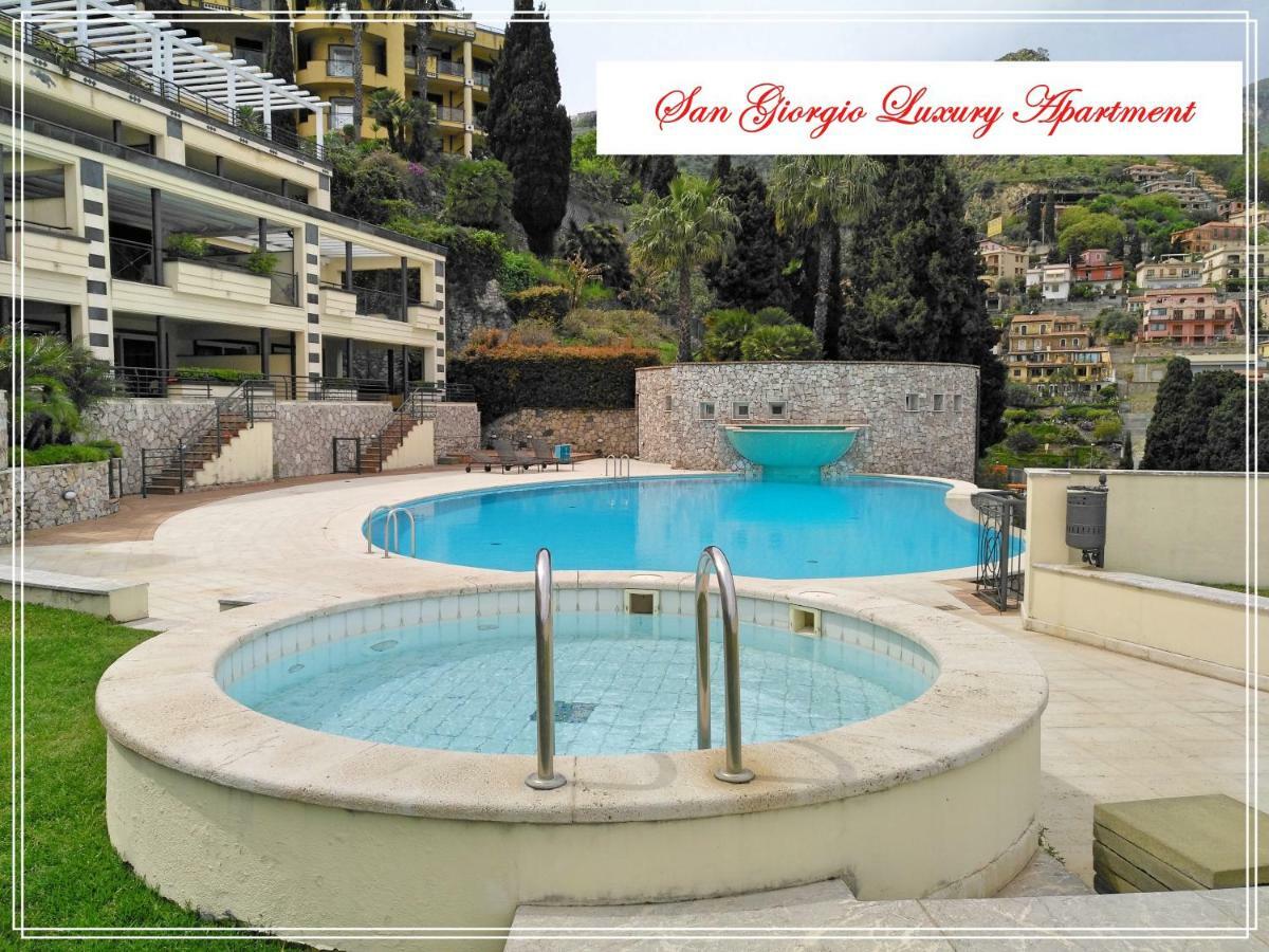 San Giorgio Luxury Apartment Taormina-Panoramic Pool & Parking Space Exterior photo