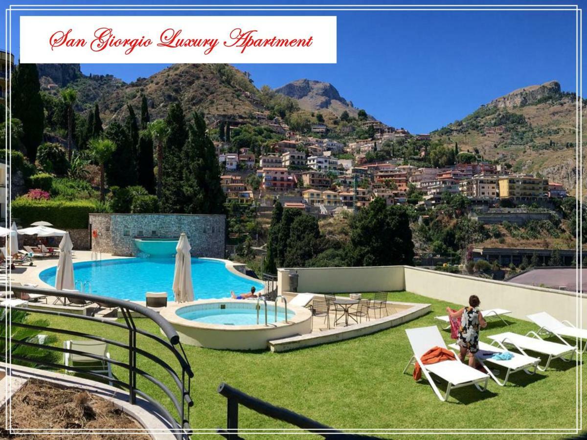 San Giorgio Luxury Apartment Taormina-Panoramic Pool & Parking Space Exterior photo