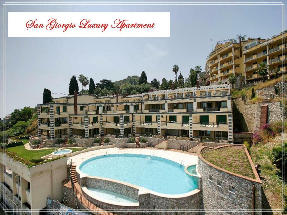 San Giorgio Luxury Apartment Taormina-Panoramic Pool & Parking Space Exterior photo