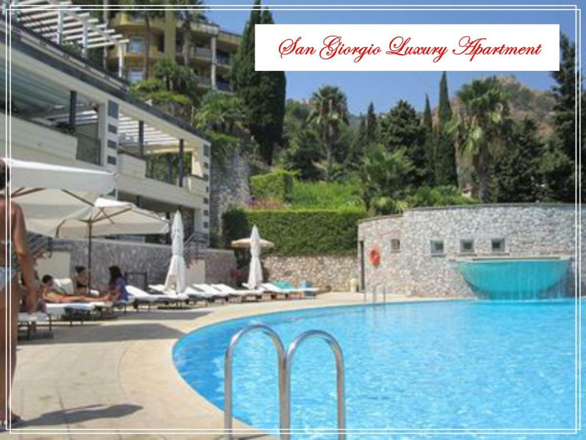 San Giorgio Luxury Apartment Taormina-Panoramic Pool & Parking Space Exterior photo
